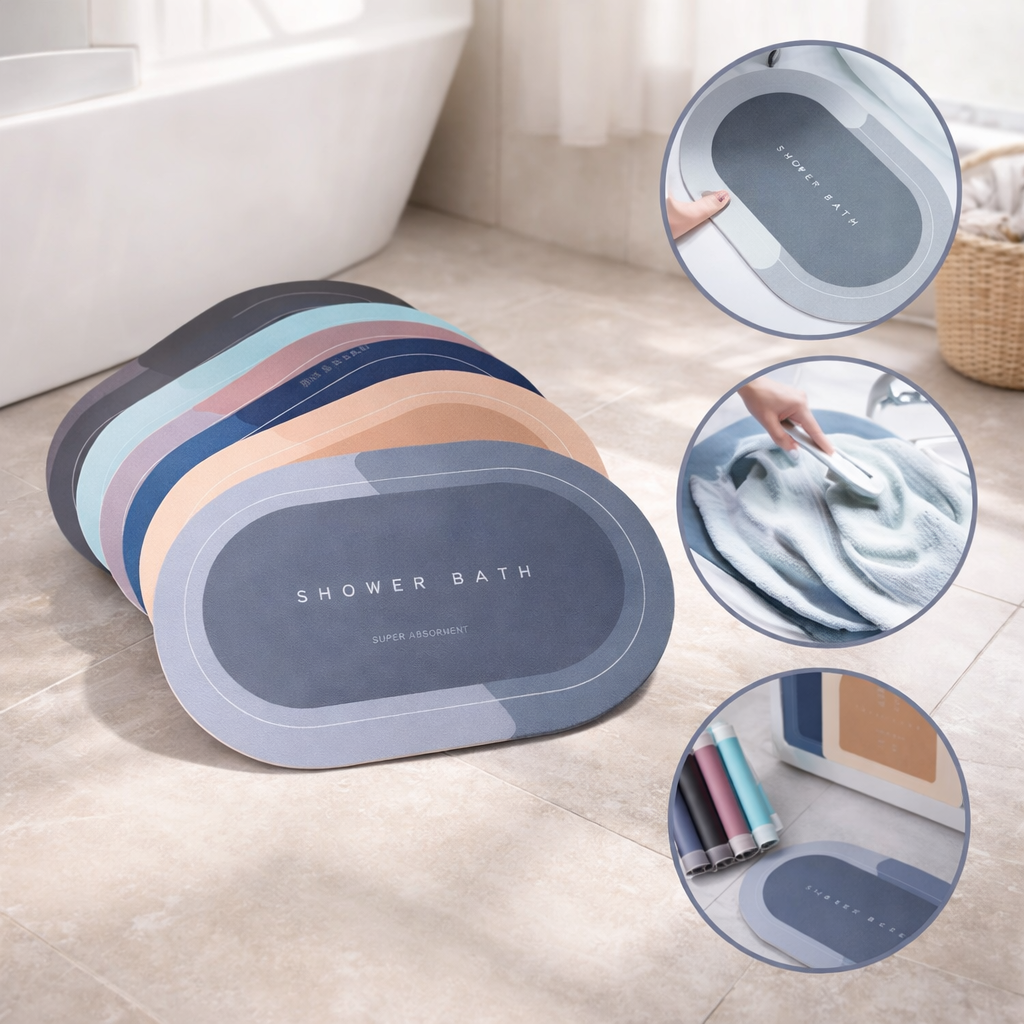 Tapete de Banheiro Super Absorvente com Secagem Rápida e Base Antiderrapante | Casa Vibe Decor