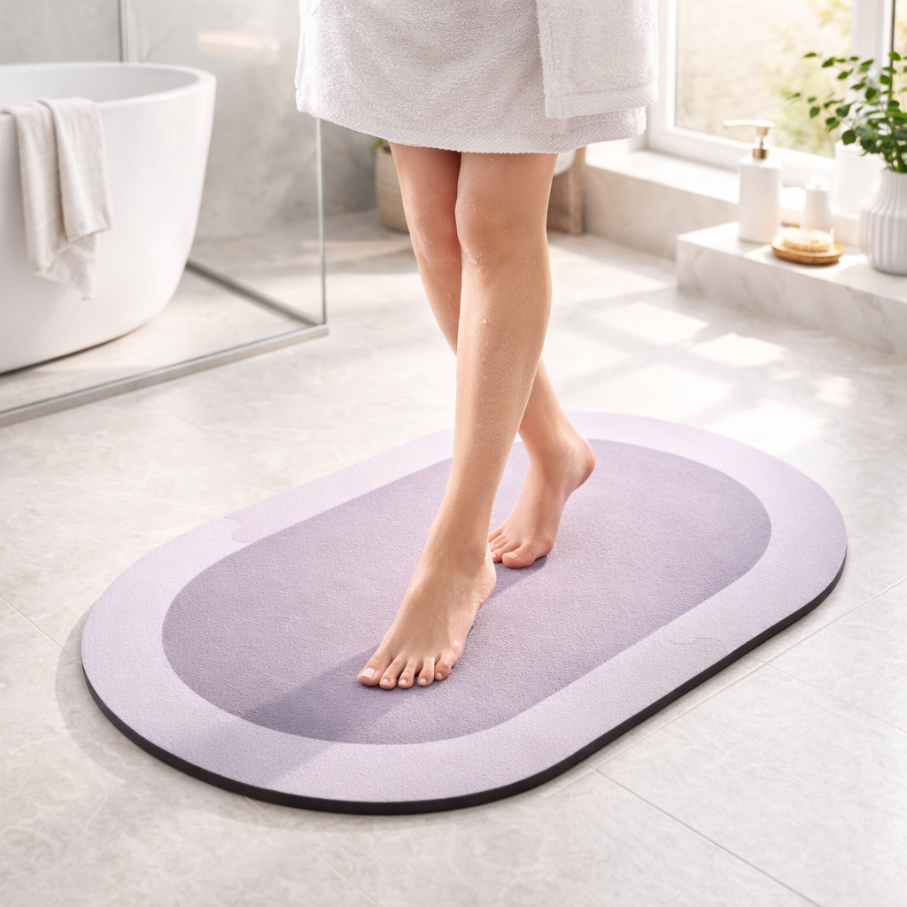 Tapete de Banheiro Super Absorvente com Secagem Rápida e Base Antiderrapante | Casa Vibe Decor