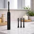 Escova de Dentes Elétrica Sônica Recarregável IPX7 com 6 Modos e 4 Refis – Longa Duração | Casa Vibe Decor