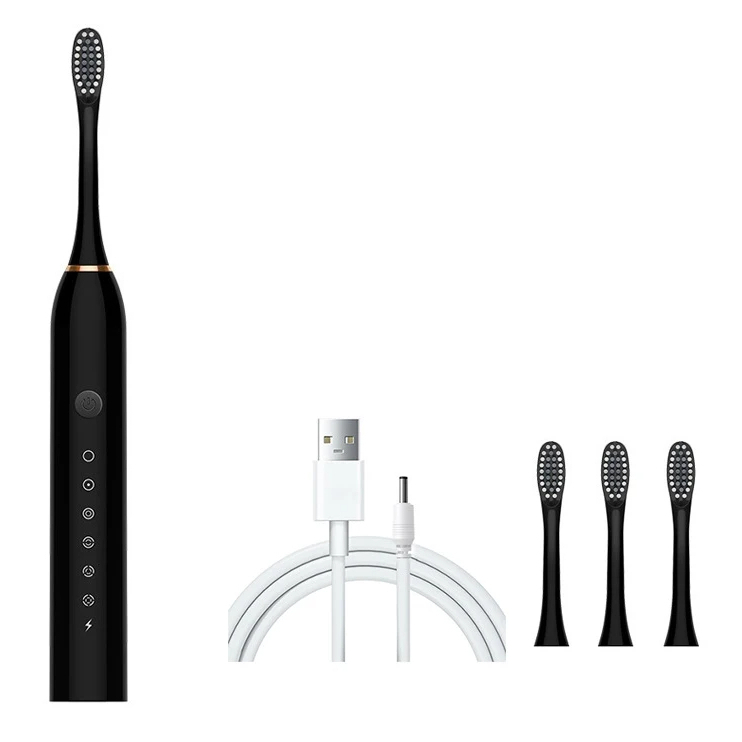 Escova de Dentes Elétrica Sônica Recarregável IPX7 com 6 Modos e 4 Refis – Longa Duração | Casa Vibe Decor