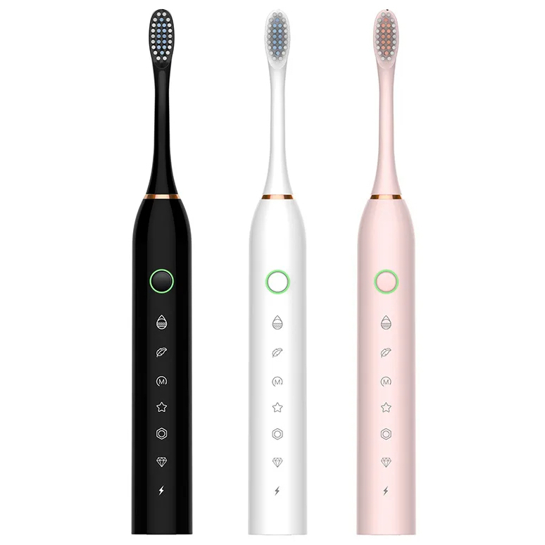 Escova de Dentes Elétrica Sônica Recarregável IPX7 com 6 Modos e 4 Refis – Longa Duração | Casa Vibe Decor