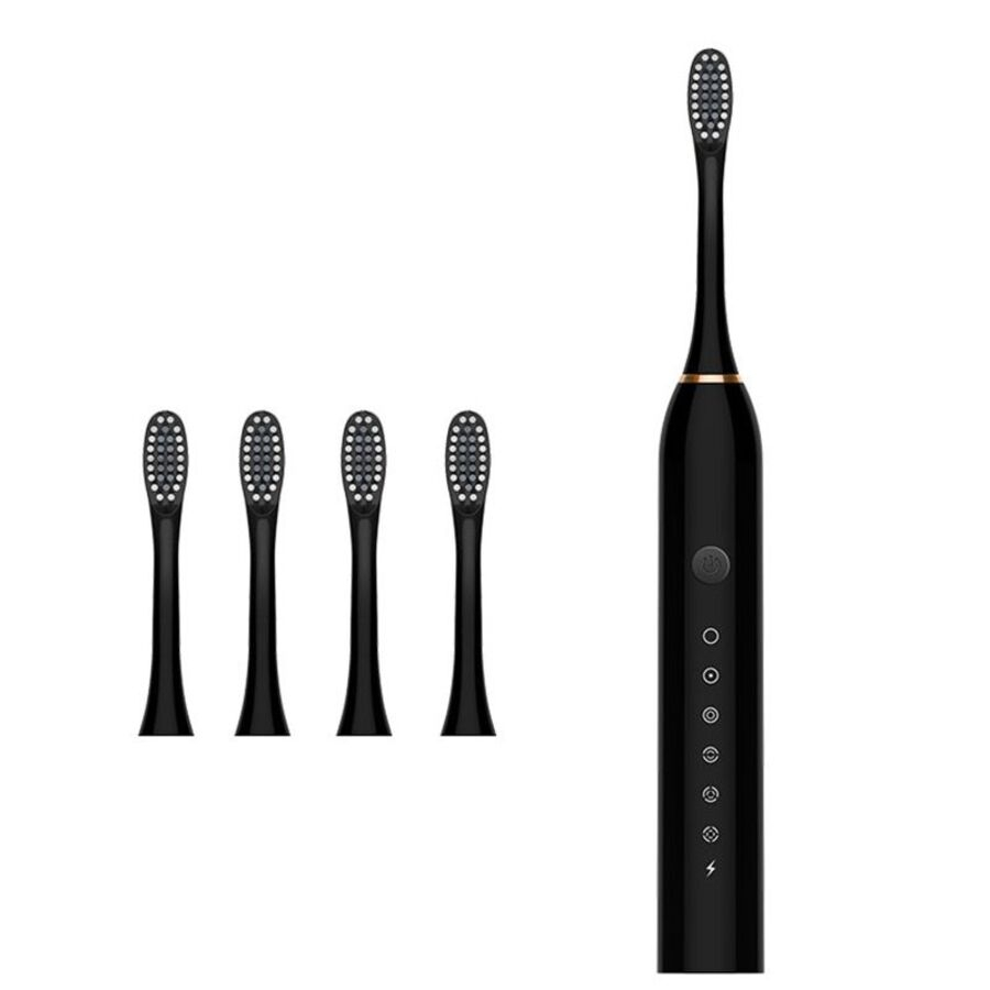 Escova de Dentes Elétrica Sônica Recarregável IPX7 com 6 Modos e 4 Refis – Longa Duração | Casa Vibe Decor