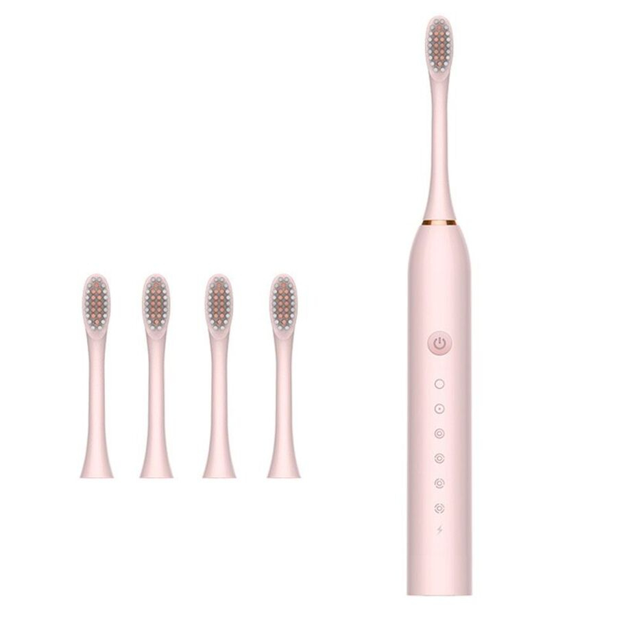 Escova de Dentes Elétrica Sônica Recarregável IPX7 com 6 Modos e 4 Refis – Longa Duração | Casa Vibe Decor
