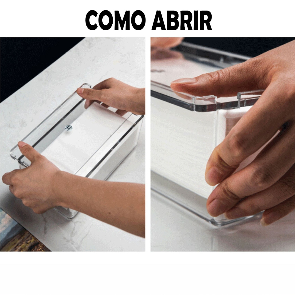 Caixa Porta Lenços Acrílica Transparente Premium – Organização Elegante para Banheiro, Sala e Escritório