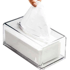 Caixa Porta Lenços Acrílica Transparente Premium – Organização Elegante para Banheiro, Sala e Escritório