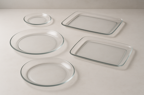 Conjunto 4 Travessas Vidro Temperado - Design Moderno